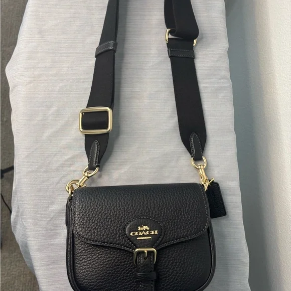 Coach Black Pebbled Leather Crossbody Bag - Picture 3 of 11